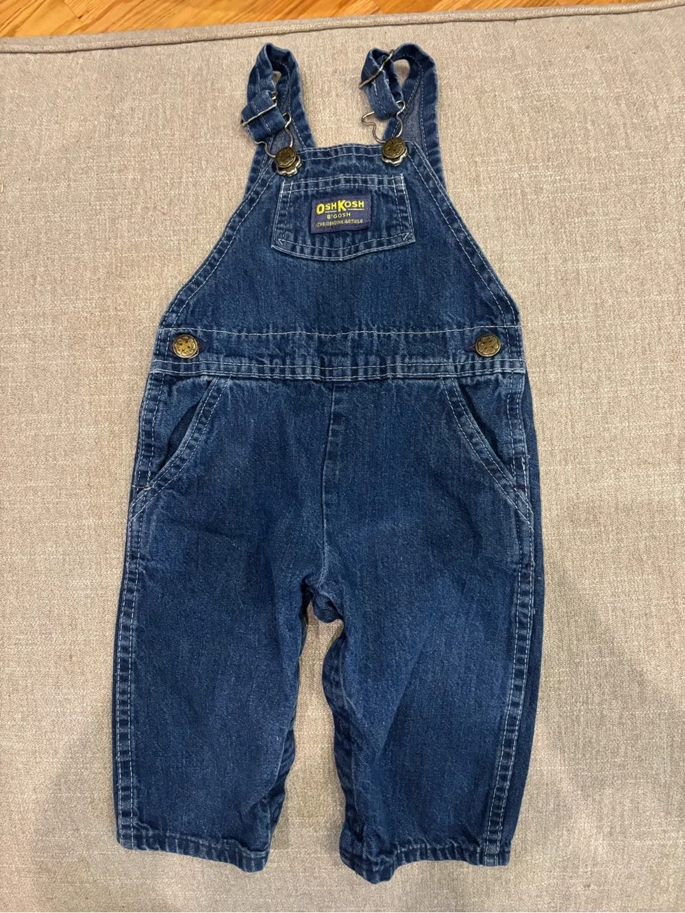 OshKosh B'gosh Dark Blue Denim Kids Overalls size 12 months